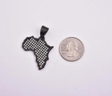 SP-714, Stainless Steel 2 size of Icy Africa Map Pendant-gold or silver, 30mm width, 45mm high, 2mm thick