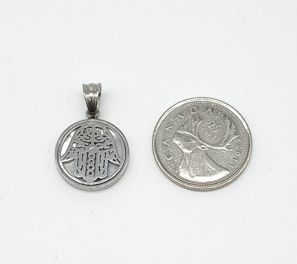 SP-733, Stainless Steel Small Hansa Hand Pendant-silver color