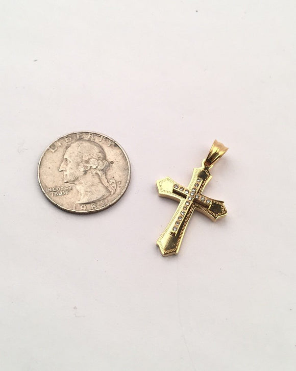 SP-742, cross, gold or silver color, 20mm width, 35mm high, 3mm thick