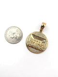SP-773,Stainless Steel Last Supper Pendant-gold or silver color, 30mm round, 45mm high, 3mm thick
