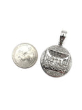 SP-773,Stainless Steel Last Supper Pendant-gold or silver color, 30mm round, 45mm high, 3mm thick