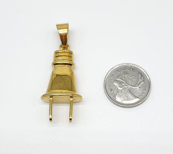 SP-826, Stainless Steel Plug Pendant - Gold color