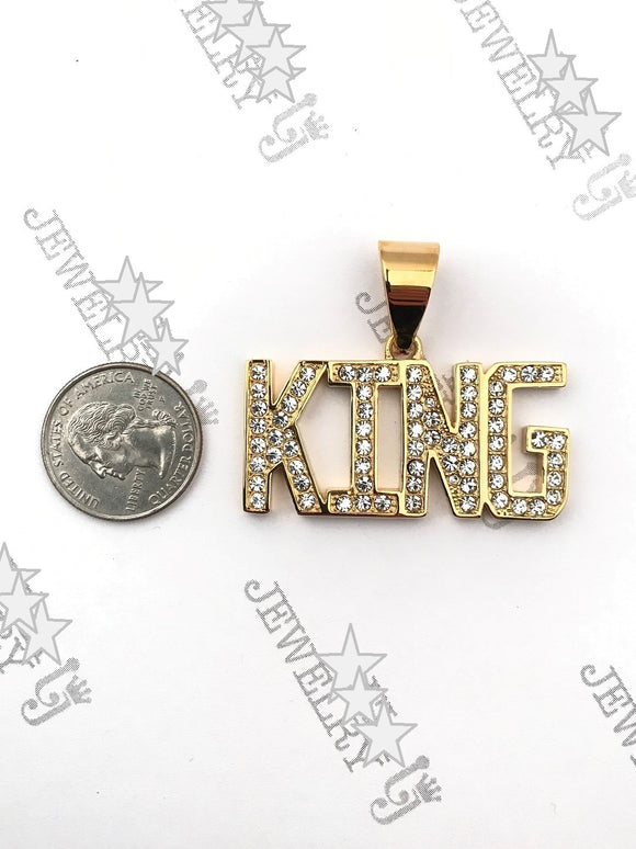 SP-833, Stainless Steel King Pendant- gold or silver color