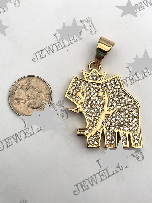 SP-874, Stainless Steel Elephant Pendant-gold or silver color