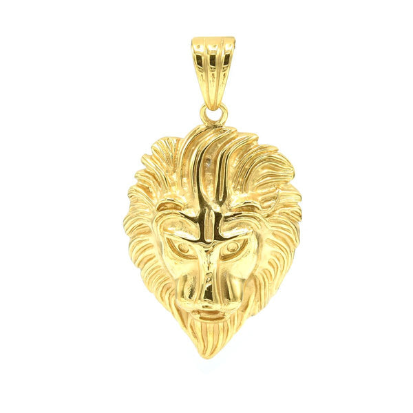 SP-905, Stainless Steel Big Lion Head Pendant-Gold or silver color, 57mm width, 110mm high, 27mm thick