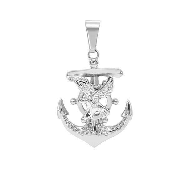SP-911, Stainless Steel Anchor With Eagle Pendant-gold or silver color, 30mm width, 50mm high, 9mm thick