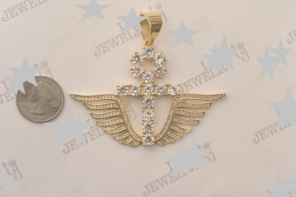 SP-954, Stainless Steel Ankah Wing Pendant -gold or silver color