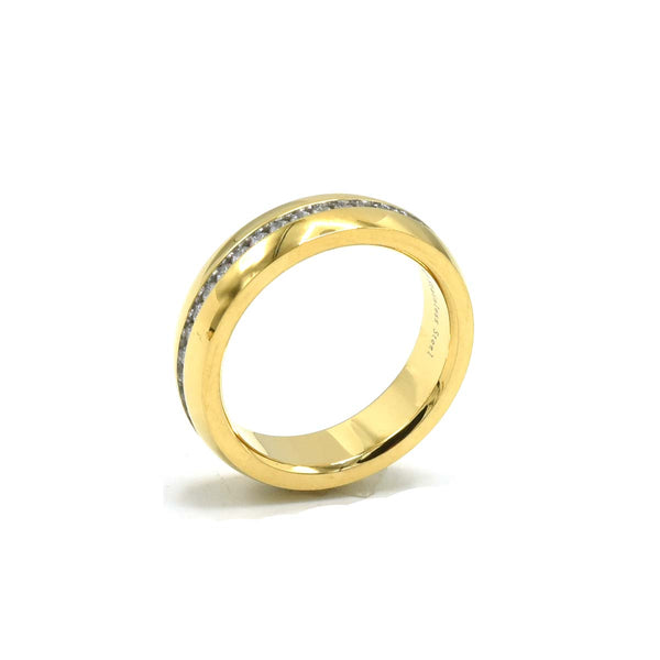 SRM 01, Stainless Steel Wedding Band Ring-Gold or Silver Color -6mm Width, 2mm Thick