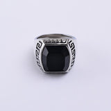 SRM-78, Stainless Steel Greek Key Fashion Ring-gold or silver color