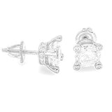 STEM-172, Men 925 Sterling Silver Screw Back Stud Earrings-7mm, 8mm Round Silver Color