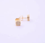 STEM-184, Men 925 Sterling Silver Screw Back Stud Earrings-7MM Round Black, Silver or Gold Color