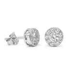 STEM-228, Men 925 Sterling Silver Push Back Stud Earrings- 7mm Round Gold or Silver Color
