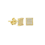 STEM-230, Men 925 Sterling Silver Push Back Stud Earrings-5mm gold or Silver color