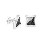 STEM-44, Men 925 Sterling Silver Push Back Stud Earrings-9mm,11mm, 14mm gold, silver or black color