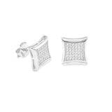 STEM-44, Men 925 Sterling Silver Push Back Stud Earrings-9mm,11mm, 14mm gold, silver or black color