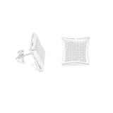 STEM-44, Men 925 Sterling Silver Push Back Stud Earrings-9mm,11mm, 14mm gold, silver or black color