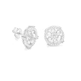 STEM-64, Men 925 Sterling Silver Push Back Stud Earrings-11mm Round Silver Color