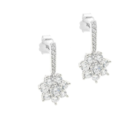STEW-758, Flower- silver color, 11mm width, 22mm high, 5mm thick