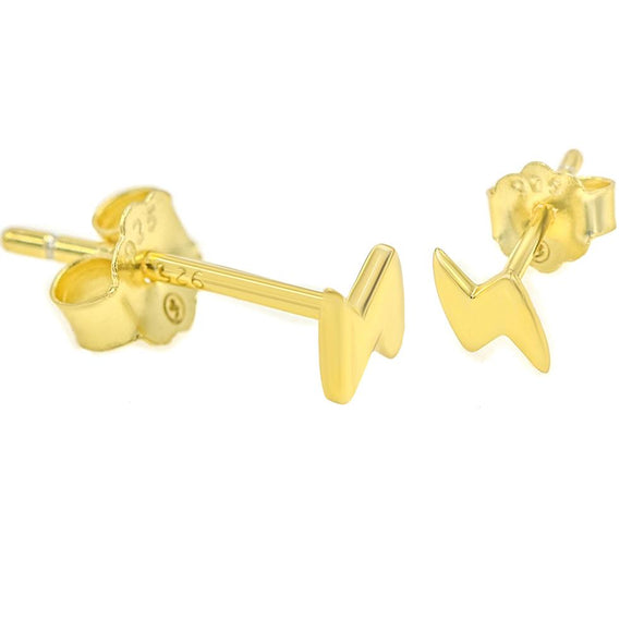 STEW-848, Sterling Silver Flashing Stud Earrings -gold or silver color, 5mm x 3mm, 0.3mm thick