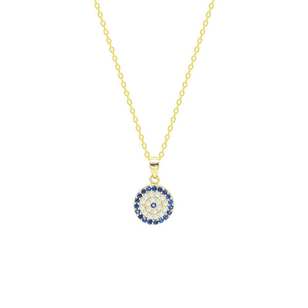 STNW-256, Women 925 Sterling Silver Evil Eye Pendant Necklace-gold or silver color