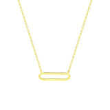 STNW-726, Sterling Silver Paper Clip Necklace gold color or silver color