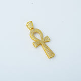 STPM*134, Men and Women S925 Sterling Silver Icy Bling Bling Ankh Pendant-gold or silver color