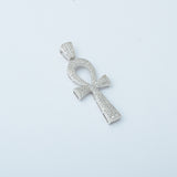 STPM*134, Men and Women S925 Sterling Silver Icy Bling Bling Ankh Pendant-gold or silver color