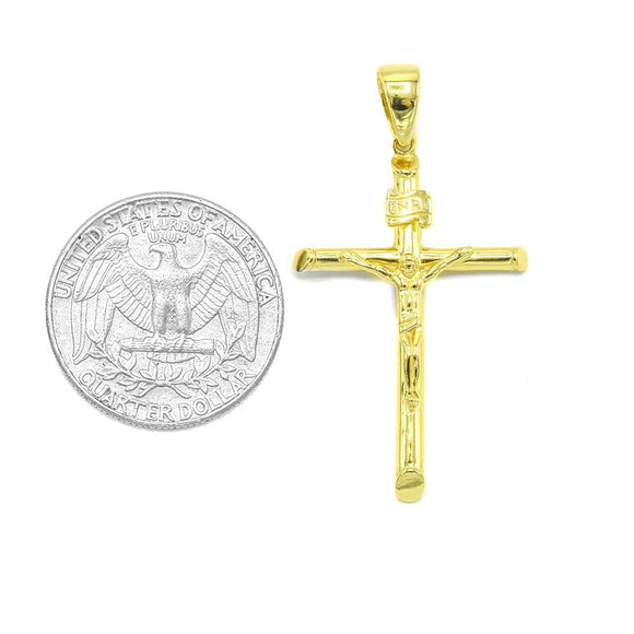 STPM-161, Men Solid 925 Sterling Silver Cross Pendant-Gold or Silver color