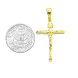 STPM-161, Men Solid 925 Sterling Silver Cross Pendant-Gold or Silver color