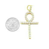 STPM-421,  Men  S925 Sterling Silver Icy Bling Bling Ankah Pendant-gold or silver color