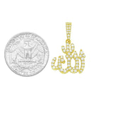 STPM-507, Men and Women S925 Sterling Silver Ivy Bling Bling Allah Pendant-Gold or Silver Color
