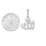 STPM-507, Men and Women S925 Sterling Silver Ivy Bling Bling Allah Pendant-Gold or Silver Color