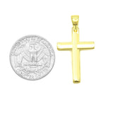 STPW-13, Men and Women S925 Sterling Silver Plain Cross Pendant-Gold or Silver color