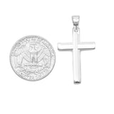 STPW-13, Men and Women S925 Sterling Silver Plain Cross Pendant-Gold or Silver color
