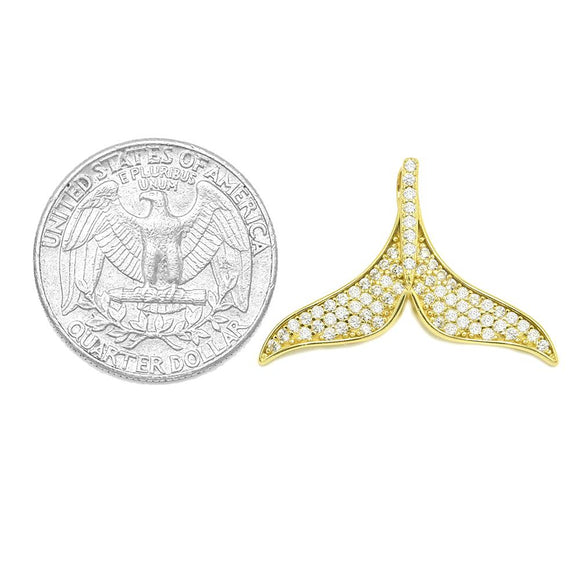 STPW-154, Women Sterling Silver Whale Tail Pendant