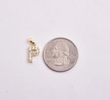 STPW-166, Unisex Sterling Silver Tiny Initial Letter "A" to "Z" Pendant