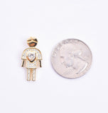 STPW-186 BOY, Sterling Silver Icy Out Boy Pendant - gold or silver color
