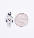 STPW-186 BOY, Sterling Silver Icy Out Boy Pendant - gold or silver color