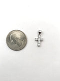 STPW-64, Tiny Women S925 Sterling Silver Bling Bling Cross Pendant-silver color