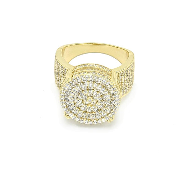 STRM-108, Unisex S925 Sterling Silver Icy Out Bling Bling Round Shape Ring-Gold or Silver Color