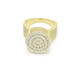 STRM-108, Unisex S925 Sterling Silver Icy Out Bling Bling Round Shape Ring-Gold or Silver Color