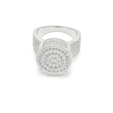 STRM-108, Unisex S925 Sterling Silver Icy Out Bling Bling Round Shape Ring-Gold or Silver Color