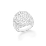 STRM 79, Unisex S925 Sterling Silver Icy Out Bling Bling Round Shape ring- Gold or Silver Color