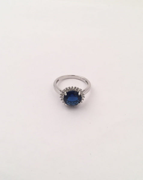 STRW-172, Women S925 Sterling Silver January, May and September Princess Blue Circle ring