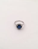 STRW-172, Women S925 Sterling Silver January, May and September Princess Blue Circle ring