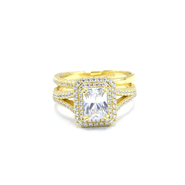 STRW-702, Women 925 Sterling Silver Engagement Ring set 2 piece-gold or silver color