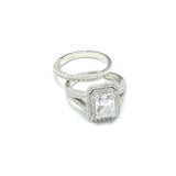 STRW-702, Women 925 Sterling Silver Engagement Ring set 2 piece-gold or silver color