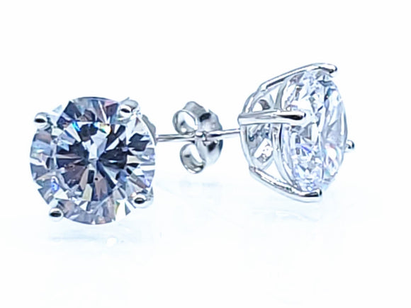 STEM-RD, Sterling Silver Stud Earrings Push Back-3mm Width Round Gold or Silver color
