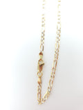 Sterling Silver Figaro Chain-Diamond Cut Gold Plated-H