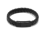 LBM-473, Stainless Steel Leather Bracelet- gold, silver or black color.Width-11mm, Length-8''